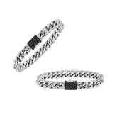 AB-1284-CZB Sterling Silver Bracelet With Black Cubic Zirconia Jewelry Bali Designs Inc 7"